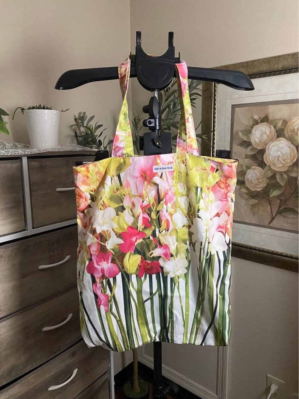 Bath & Body Works Floral Reusable Tote Bag